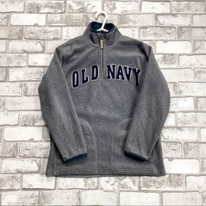 Old Navy Boys Gray Long Sleeve Pullover 1/4 Zip up Sweatshirt